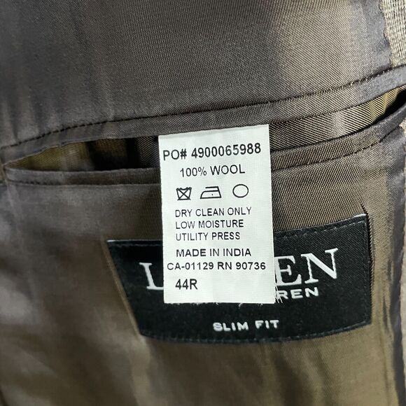 Lauren Ralph Lauren Blazer Mens 44R Brown Plaid Slim Fit Wool Sport Coat Formal - Picture 6 of 11